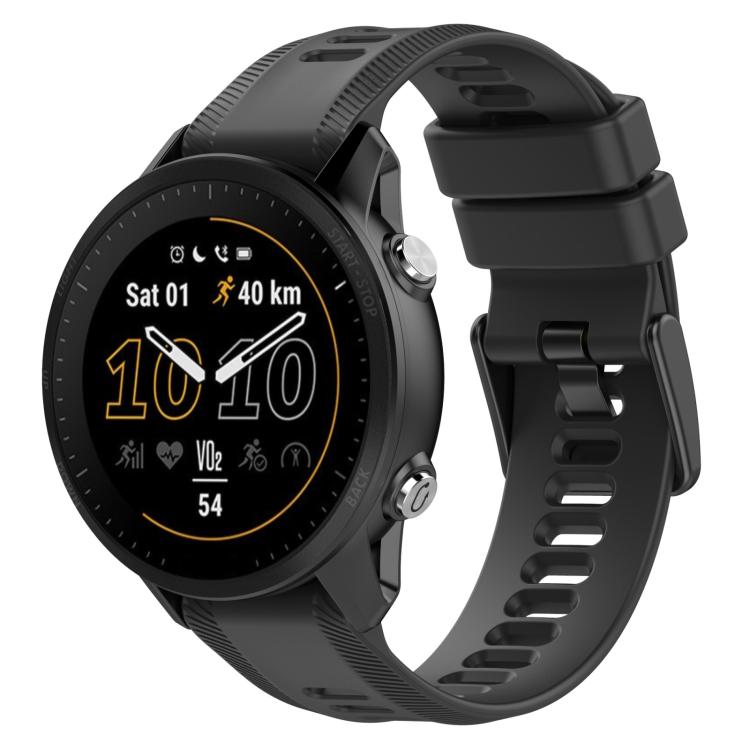 xDfind Black Buckle Solid Color Silicone Watch Band, For Garmin Forerunner 955