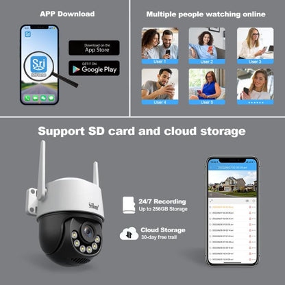 Srihome SH072 8MP 2.4 / 5G WiFi Outdoor AI Auto-Tracking Wireless WiFi Security Camera, EU Plug, US Plug, UK Plug, AU Plug