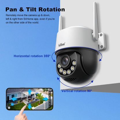 Srihome SH072 8MP 2.4 / 5G WiFi Outdoor AI Auto-Tracking Wireless WiFi Security Camera, EU Plug, US Plug, UK Plug, AU Plug