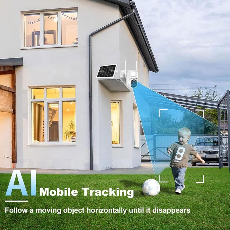 SriHome DH005 4MP 2K Low Power Consumption Wireless Security Camera System with Solar Panel, DH005