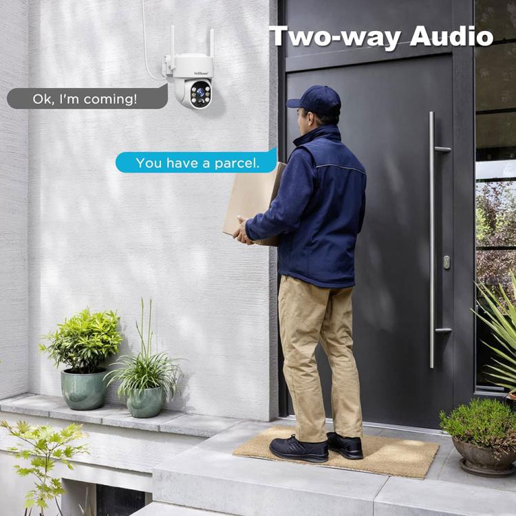 SriHome DH005 4MP 2K Low Power Consumption Wireless Security Camera System with Solar Panel, DH005