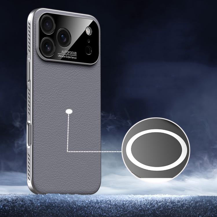 Soft Armor MagSafe Cooling Plain Leather Hybrid PC Phone Case, For iPhone 17 Pro Max, For iPhone 17 Pro, For iPhone 17, For iPhone Air