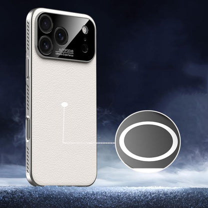 Soft Armor MagSafe Cooling Plain Leather Hybrid PC Phone Case, For iPhone 17 Pro Max, For iPhone 17 Pro, For iPhone 17, For iPhone Air