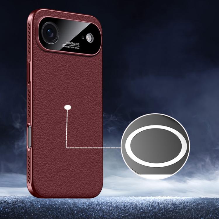 Soft Armor MagSafe Cooling Plain Leather Hybrid PC Phone Case, For iPhone 17 Pro Max, For iPhone 17 Pro, For iPhone 17, For iPhone Air