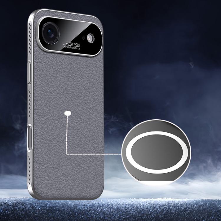 Soft Armor MagSafe Cooling Plain Leather Hybrid PC Phone Case, For iPhone 17 Pro Max, For iPhone 17 Pro, For iPhone 17, For iPhone Air
