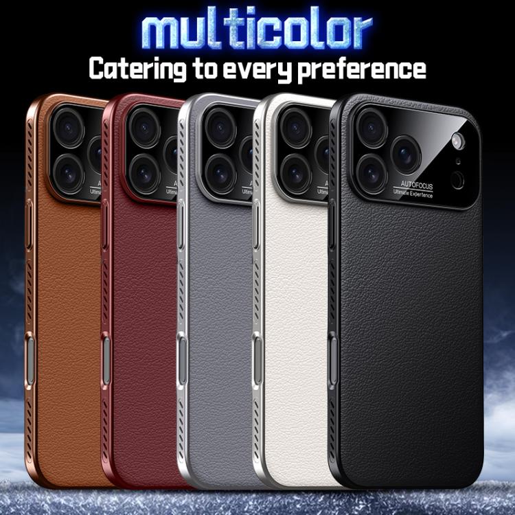 Soft Armor MagSafe Cooling Plain Leather Hybrid PC Phone Case, For iPhone 17 Pro Max, For iPhone 17 Pro, For iPhone 17, For iPhone Air