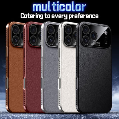 Soft Armor MagSafe Cooling Plain Leather Hybrid PC Phone Case, For iPhone 17 Pro Max, For iPhone 17 Pro, For iPhone 17, For iPhone Air
