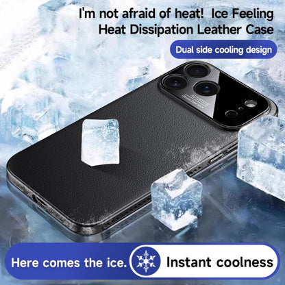 Soft Armor MagSafe Cooling Plain Leather Hybrid PC Phone Case, For iPhone 17 Pro Max, For iPhone 17 Pro, For iPhone 17, For iPhone Air