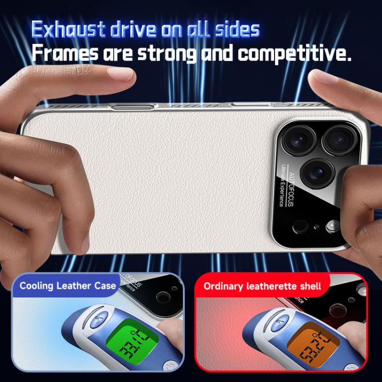 Soft Armor MagSafe Cooling Plain Leather Hybrid PC Phone Case, For iPhone 17 Pro Max, For iPhone 17 Pro, For iPhone 17, For iPhone Air