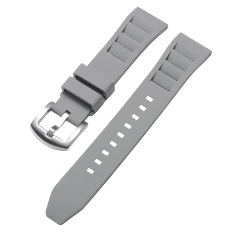 xDfind Silver Buckle Quick Release Silicone Watch Band, 20mm, 22mm