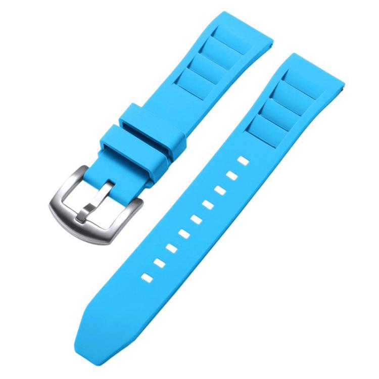 xDfind Silver Buckle Quick Release Silicone Watch Band, 20mm, 22mm