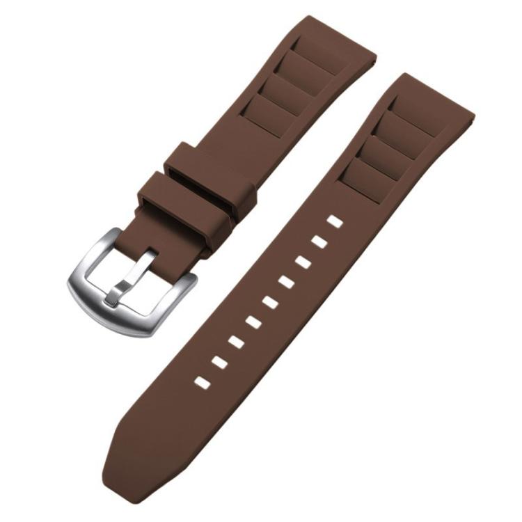 xDfind Silver Buckle Quick Release Silicone Watch Band, 20mm, 22mm