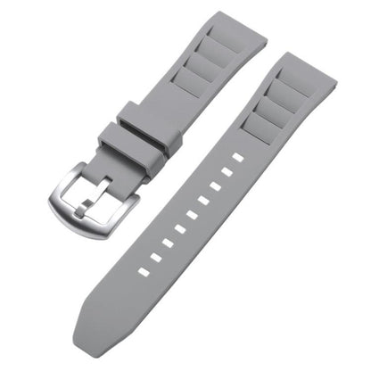 xDfind Silver Buckle Quick Release Silicone Watch Band, 20mm, 22mm