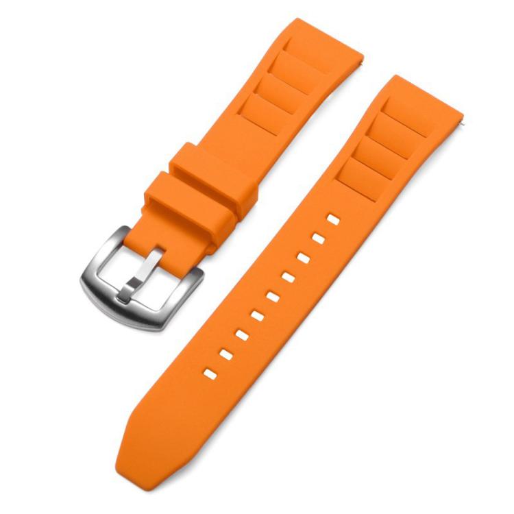 xDfind Silver Buckle Quick Release Silicone Watch Band, 20mm, 22mm