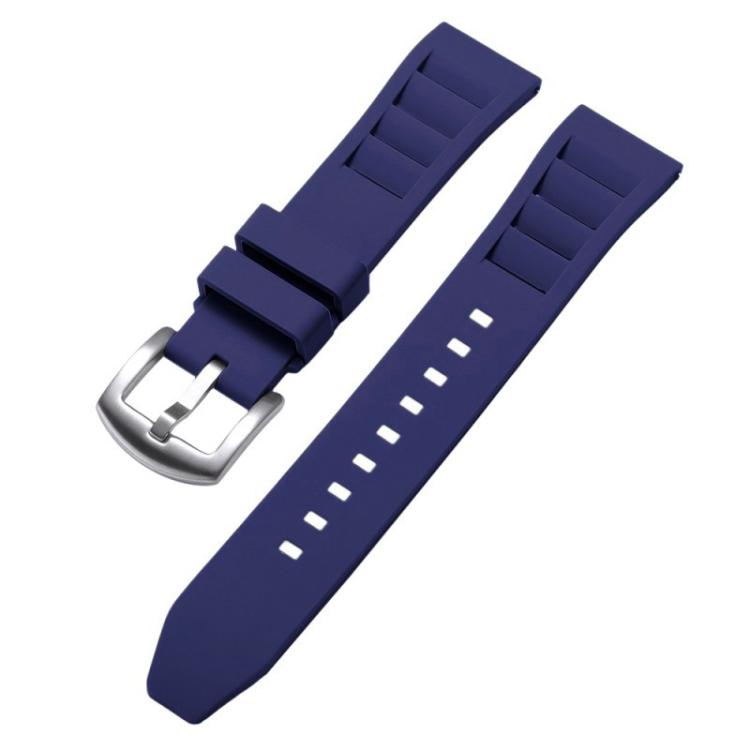 xDfind Silver Buckle Quick Release Silicone Watch Band, 20mm, 22mm