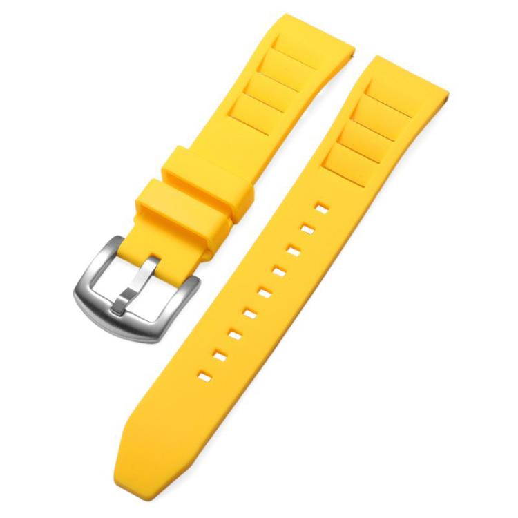 xDfind Silver Buckle Quick Release Silicone Watch Band, 20mm, 22mm