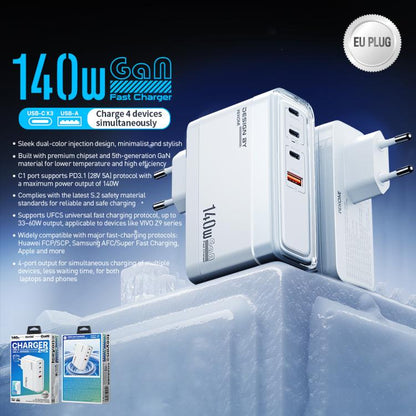 WK WP-U20 lceyon 140W GaN Multi-function Charger, EU Plug, UK Plug