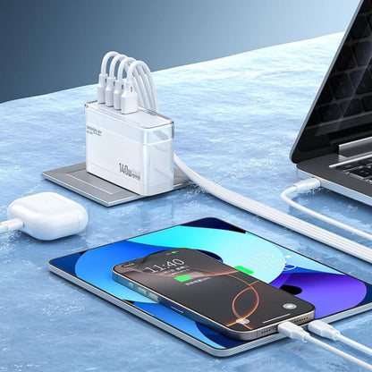 WK WP-U20 lceyon 140W GaN Multi-function Charger, EU Plug, UK Plug