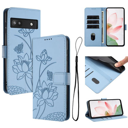 Lotus Embossed Leather Phone Case with Lanyard, For Google Pixel 11 Pro XL, For Google Pixel 11 / 11 Pro, For Google Pixel 10a, For Google Pixel 10 Pro XL / 9 Pro XL, For Google Pixel 10 / 10 Pro / 9 / 9 Pro, For Google Pixel 9a, For Google Pixel 8a   ...