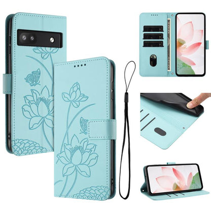 Lotus Embossed Leather Phone Case with Lanyard, For Google Pixel 11 Pro XL, For Google Pixel 11 / 11 Pro, For Google Pixel 10a, For Google Pixel 10 Pro XL / 9 Pro XL, For Google Pixel 10 / 10 Pro / 9 / 9 Pro, For Google Pixel 9a, For Google Pixel 8a   ...