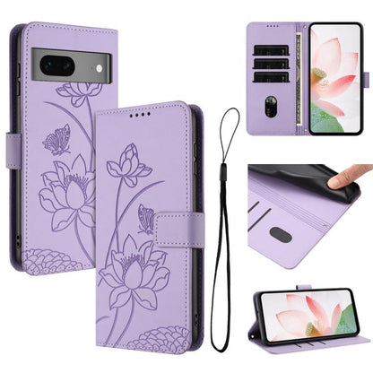 Lotus Embossed Leather Phone Case with Lanyard, For Google Pixel 11 Pro XL, For Google Pixel 11 / 11 Pro, For Google Pixel 10a, For Google Pixel 10 Pro XL / 9 Pro XL, For Google Pixel 10 / 10 Pro / 9 / 9 Pro, For Google Pixel 9a, For Google Pixel 8a   ...