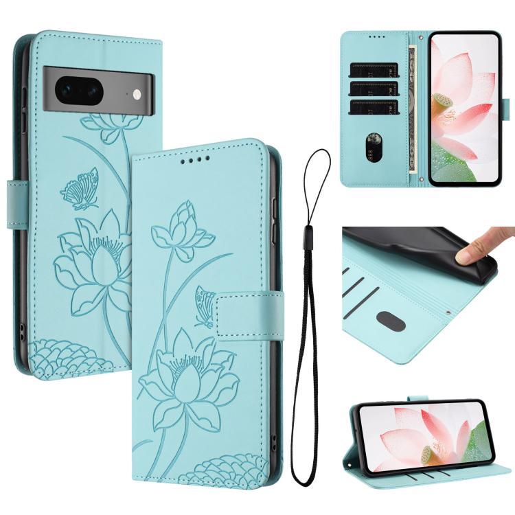 Lotus Embossed Leather Phone Case with Lanyard, For Google Pixel 11 Pro XL, For Google Pixel 11 / 11 Pro, For Google Pixel 10a, For Google Pixel 10 Pro XL / 9 Pro XL, For Google Pixel 10 / 10 Pro / 9 / 9 Pro, For Google Pixel 9a, For Google Pixel 8a   ...