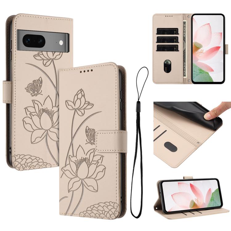 Lotus Embossed Leather Phone Case with Lanyard, For Google Pixel 11 Pro XL, For Google Pixel 11 / 11 Pro, For Google Pixel 10a, For Google Pixel 10 Pro XL / 9 Pro XL, For Google Pixel 10 / 10 Pro / 9 / 9 Pro, For Google Pixel 9a, For Google Pixel 8a   ...