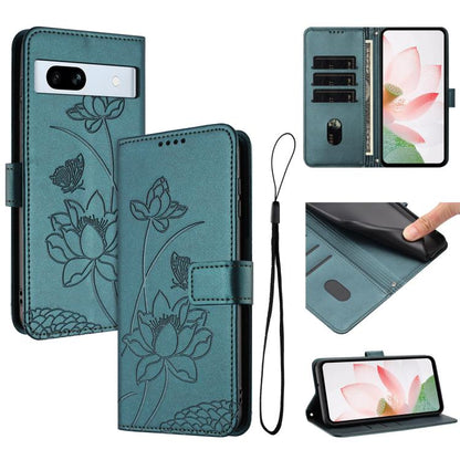 Lotus Embossed Leather Phone Case with Lanyard, For Google Pixel 11 Pro XL, For Google Pixel 11 / 11 Pro, For Google Pixel 10a, For Google Pixel 10 Pro XL / 9 Pro XL, For Google Pixel 10 / 10 Pro / 9 / 9 Pro, For Google Pixel 9a, For Google Pixel 8a   ...