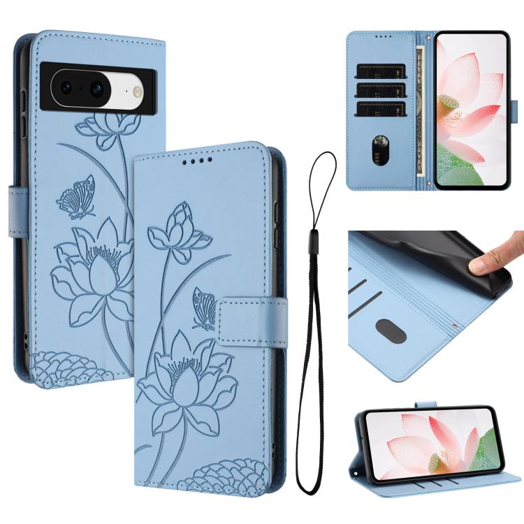 Lotus Embossed Leather Phone Case with Lanyard, For Google Pixel 11 Pro XL, For Google Pixel 11 / 11 Pro, For Google Pixel 10a, For Google Pixel 10 Pro XL / 9 Pro XL, For Google Pixel 10 / 10 Pro / 9 / 9 Pro, For Google Pixel 9a, For Google Pixel 8a   ...