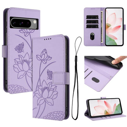 Lotus Embossed Leather Phone Case with Lanyard, For Google Pixel 11 Pro XL, For Google Pixel 11 / 11 Pro, For Google Pixel 10a, For Google Pixel 10 Pro XL / 9 Pro XL, For Google Pixel 10 / 10 Pro / 9 / 9 Pro, For Google Pixel 9a, For Google Pixel 8a   ...