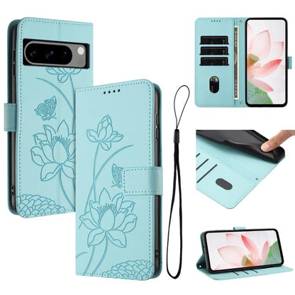 Lotus Embossed Leather Phone Case with Lanyard, For Google Pixel 11 Pro XL, For Google Pixel 11 / 11 Pro, For Google Pixel 10a, For Google Pixel 10 Pro XL / 9 Pro XL, For Google Pixel 10 / 10 Pro / 9 / 9 Pro, For Google Pixel 9a, For Google Pixel 8a   ...