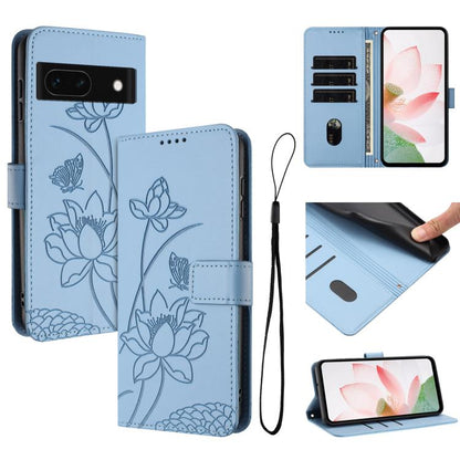 Lotus Embossed Leather Phone Case with Lanyard, For Google Pixel 11 Pro XL, For Google Pixel 11 / 11 Pro, For Google Pixel 10a, For Google Pixel 10 Pro XL / 9 Pro XL, For Google Pixel 10 / 10 Pro / 9 / 9 Pro, For Google Pixel 9a, For Google Pixel 8a   ...