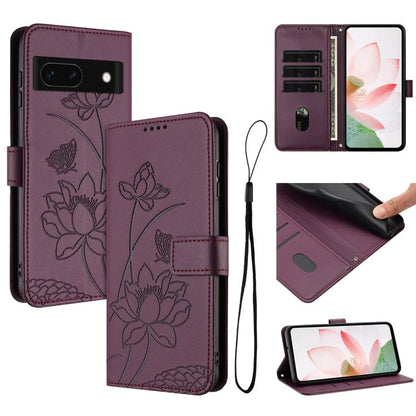 Lotus Embossed Leather Phone Case with Lanyard, For Google Pixel 11 Pro XL, For Google Pixel 11 / 11 Pro, For Google Pixel 10a, For Google Pixel 10 Pro XL / 9 Pro XL, For Google Pixel 10 / 10 Pro / 9 / 9 Pro, For Google Pixel 9a, For Google Pixel 8a   ...