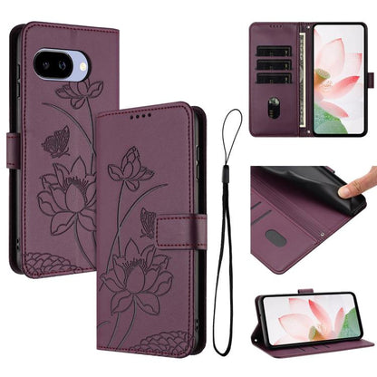 Lotus Embossed Leather Phone Case with Lanyard, For Google Pixel 11 Pro XL, For Google Pixel 11 / 11 Pro, For Google Pixel 10a, For Google Pixel 10 Pro XL / 9 Pro XL, For Google Pixel 10 / 10 Pro / 9 / 9 Pro, For Google Pixel 9a, For Google Pixel 8a   ...