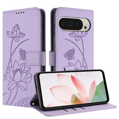 Lotus Embossed Leather Phone Case with Lanyard, For Google Pixel 11 Pro XL, For Google Pixel 11 / 11 Pro, For Google Pixel 10a, For Google Pixel 10 Pro XL / 9 Pro XL, For Google Pixel 10 / 10 Pro / 9 / 9 Pro, For Google Pixel 9a, For Google Pixel 8a   ...