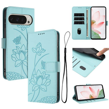 Lotus Embossed Leather Phone Case with Lanyard, For Google Pixel 11 Pro XL, For Google Pixel 11 / 11 Pro, For Google Pixel 10a, For Google Pixel 10 Pro XL / 9 Pro XL, For Google Pixel 10 / 10 Pro / 9 / 9 Pro, For Google Pixel 9a, For Google Pixel 8a   ...