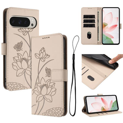 Lotus Embossed Leather Phone Case with Lanyard, For Google Pixel 11 Pro XL, For Google Pixel 11 / 11 Pro, For Google Pixel 10a, For Google Pixel 10 Pro XL / 9 Pro XL, For Google Pixel 10 / 10 Pro / 9 / 9 Pro, For Google Pixel 9a, For Google Pixel 8a   ...