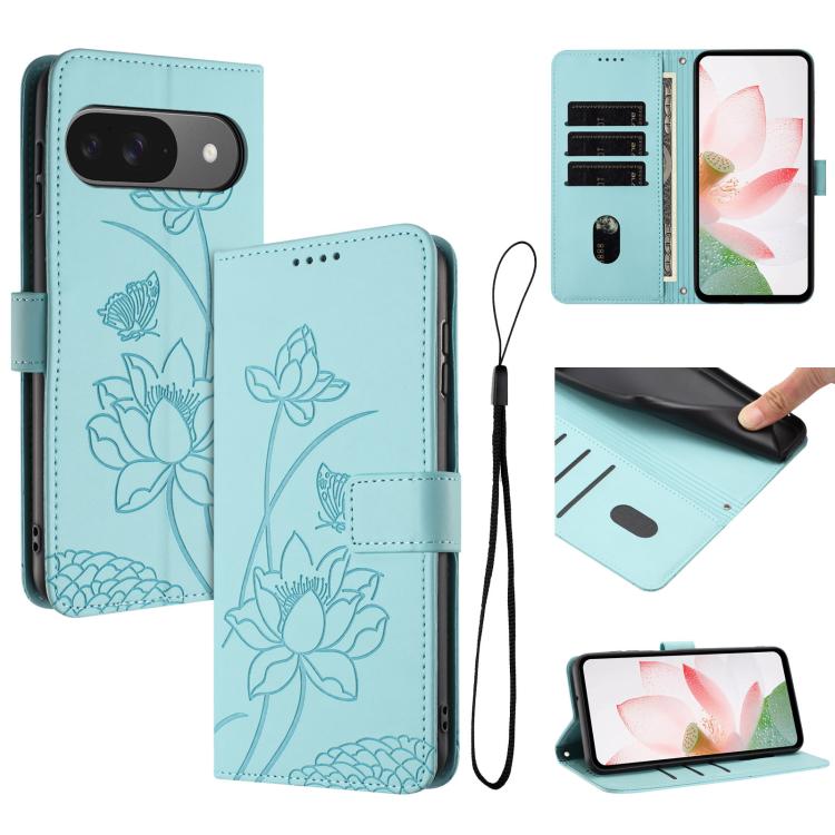 Lotus Embossed Leather Phone Case with Lanyard, For Google Pixel 11 Pro XL, For Google Pixel 11 / 11 Pro, For Google Pixel 10a, For Google Pixel 10 Pro XL / 9 Pro XL, For Google Pixel 10 / 10 Pro / 9 / 9 Pro, For Google Pixel 9a, For Google Pixel 8a   ...