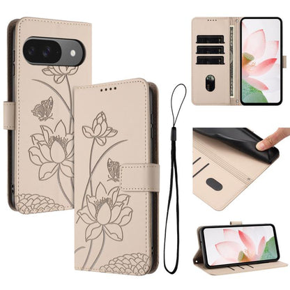 Lotus Embossed Leather Phone Case with Lanyard, For Google Pixel 11 Pro XL, For Google Pixel 11 / 11 Pro, For Google Pixel 10a, For Google Pixel 10 Pro XL / 9 Pro XL, For Google Pixel 10 / 10 Pro / 9 / 9 Pro, For Google Pixel 9a, For Google Pixel 8a   ...