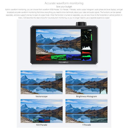 FEELWORLD SC6 6-inch 1500nit High Brightness Aluminium Filed Camera Video Monitor 3G SDI 4K HDMI-compatible 60Hz 1920 x 1080 IPS Screen