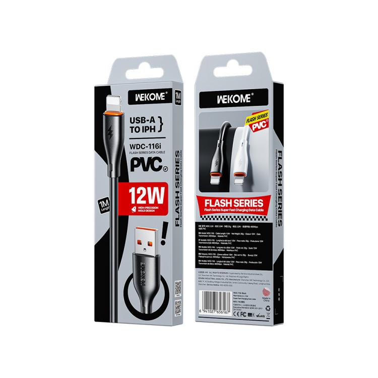 WK WDC-116i 12W USB to 8 Pin Fast Charging Data Cable, Length: 1m, WDC-116i