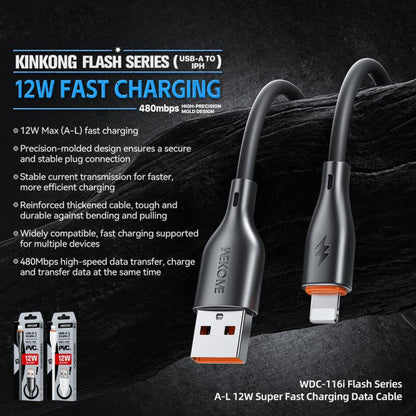 WK WDC-116i 12W USB to 8 Pin Fast Charging Data Cable, Length: 1m, WDC-116i