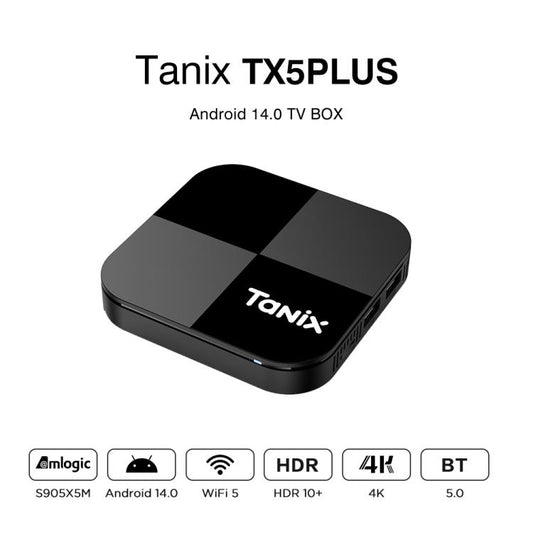 Tanix TX5 Plus Android 14 Smart TV Box with Remote Control, Amlogic S905X5M Quad-Core
