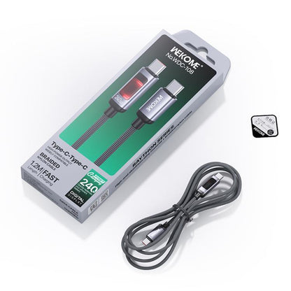 WK WDC-107 3A Intelligent Digital Display USB to Type-C Fast Charging Data Cable, Length: 1.2m