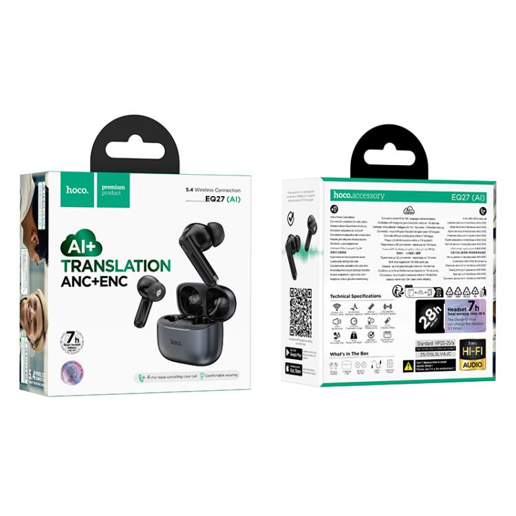 hoco EQ27 ANC+ENC Smart AI Translation Bluetooth Earphone