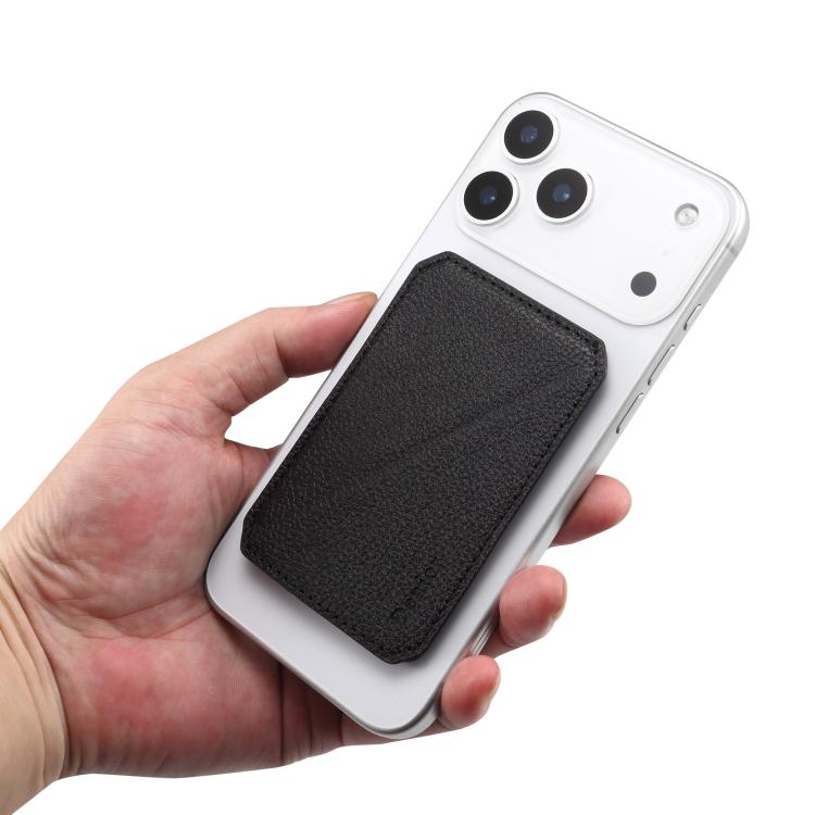 Denior V22 Calf Texture Leather MagSafe Card Holder Bag