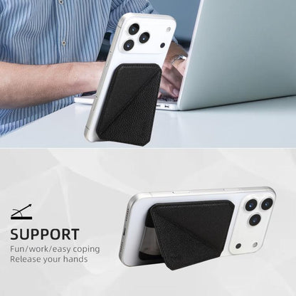 Denior V22 Calf Texture Leather MagSafe Card Holder Bag