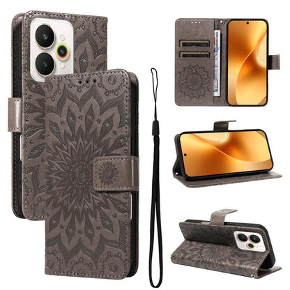 Embossed Sunflower Pattern Flip Leather Phone Case, For Realme 16 Pro+ 5G Global, For Realme 16 Pro 5G Global, For Realme C85 5G/15X 5G India, For Realme C85 Pro 4G, For Realme 15T 5G, For Realme C71 4G India, For Realme 15 5G