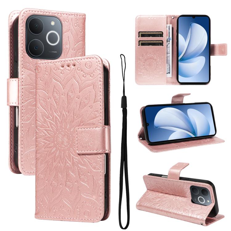 Embossed Sunflower Pattern Flip Leather Phone Case, For Realme 16 Pro+ 5G Global, For Realme 16 Pro 5G Global, For Realme C85 5G/15X 5G India, For Realme C85 Pro 4G, For Realme 15T 5G, For Realme C71 4G India, For Realme 15 5G