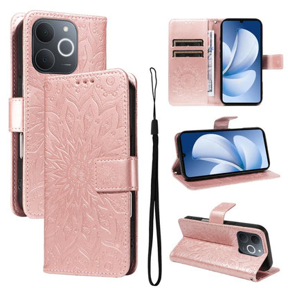 Embossed Sunflower Pattern Flip Leather Phone Case, For Realme 16 Pro+ 5G Global, For Realme 16 Pro 5G Global, For Realme C85 5G/15X 5G India, For Realme C85 Pro 4G, For Realme 15T 5G, For Realme C71 4G India, For Realme 15 5G